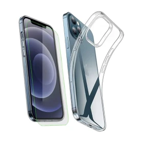 Pack 1 Housse ultra fine TPU Transparente + 1 Glass 2.5D Apple iPhone 12 pro Max