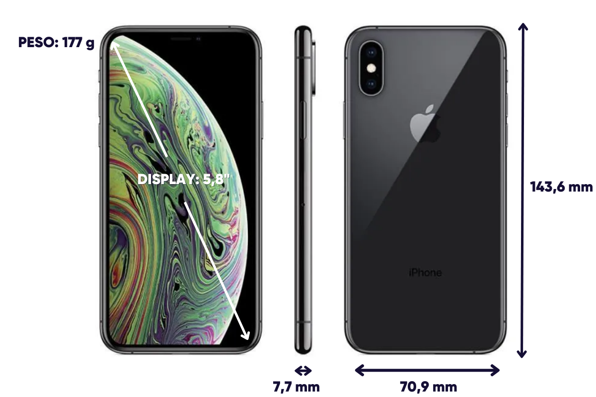 Dimensioni e peso iPhone XS